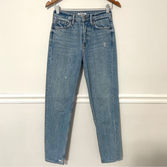 GRLFRND • devon distressed high waist straight leg jeans all the way sz 24 - Picture 7 of 15